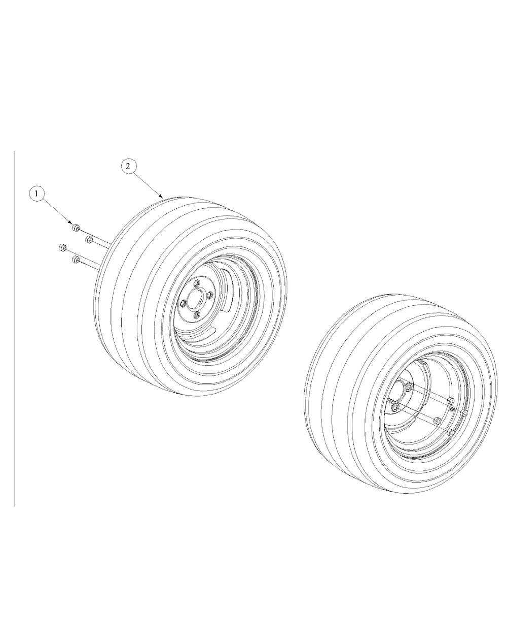 Wheel Assembly Diagram and Parts List for M60-KW (53AB5D8X150-25-HP)(2003 1/2) Cub Cadet Lawn Tractor